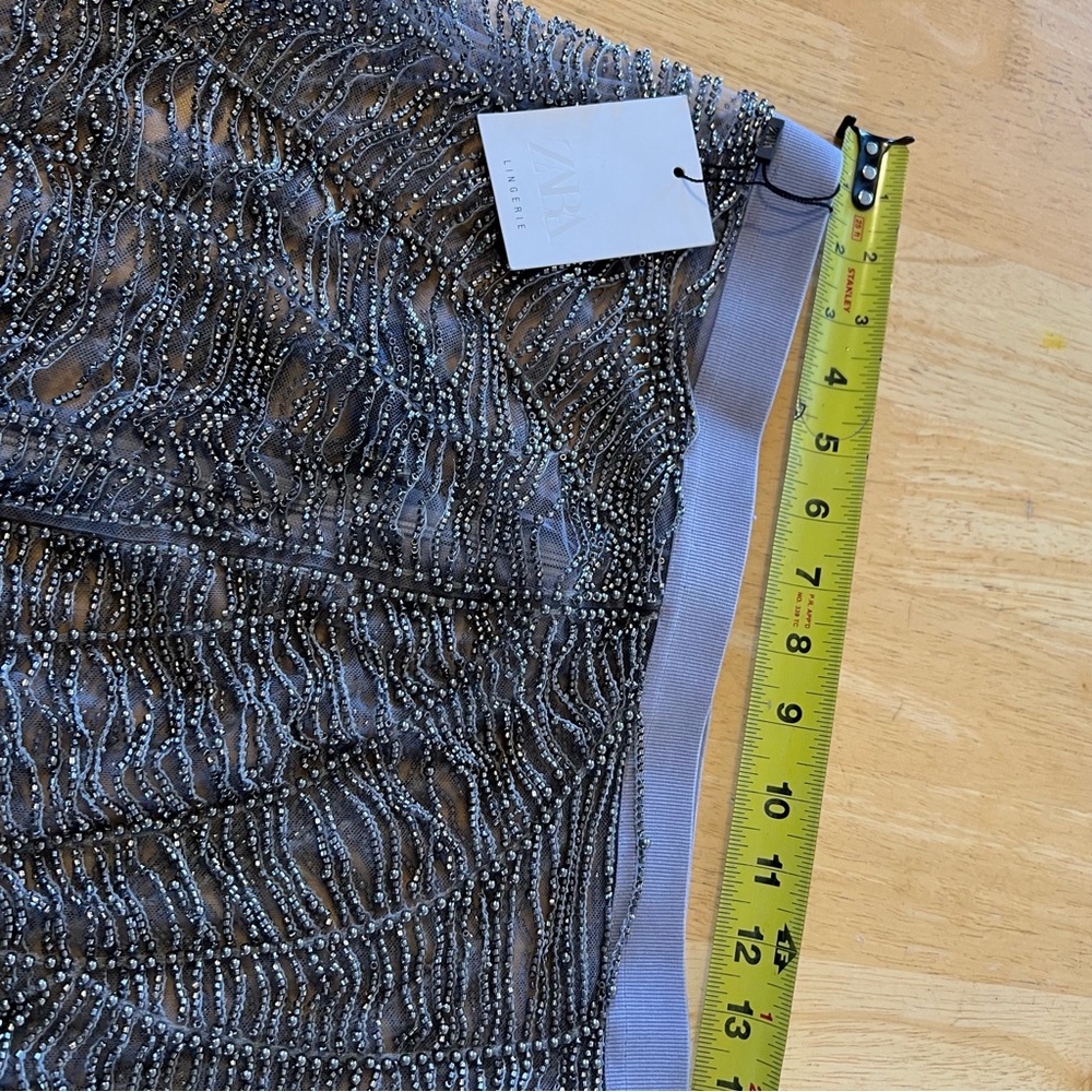 Zara Lingerie Metallic Silver Maxi Skirt - Picture 4 of 12